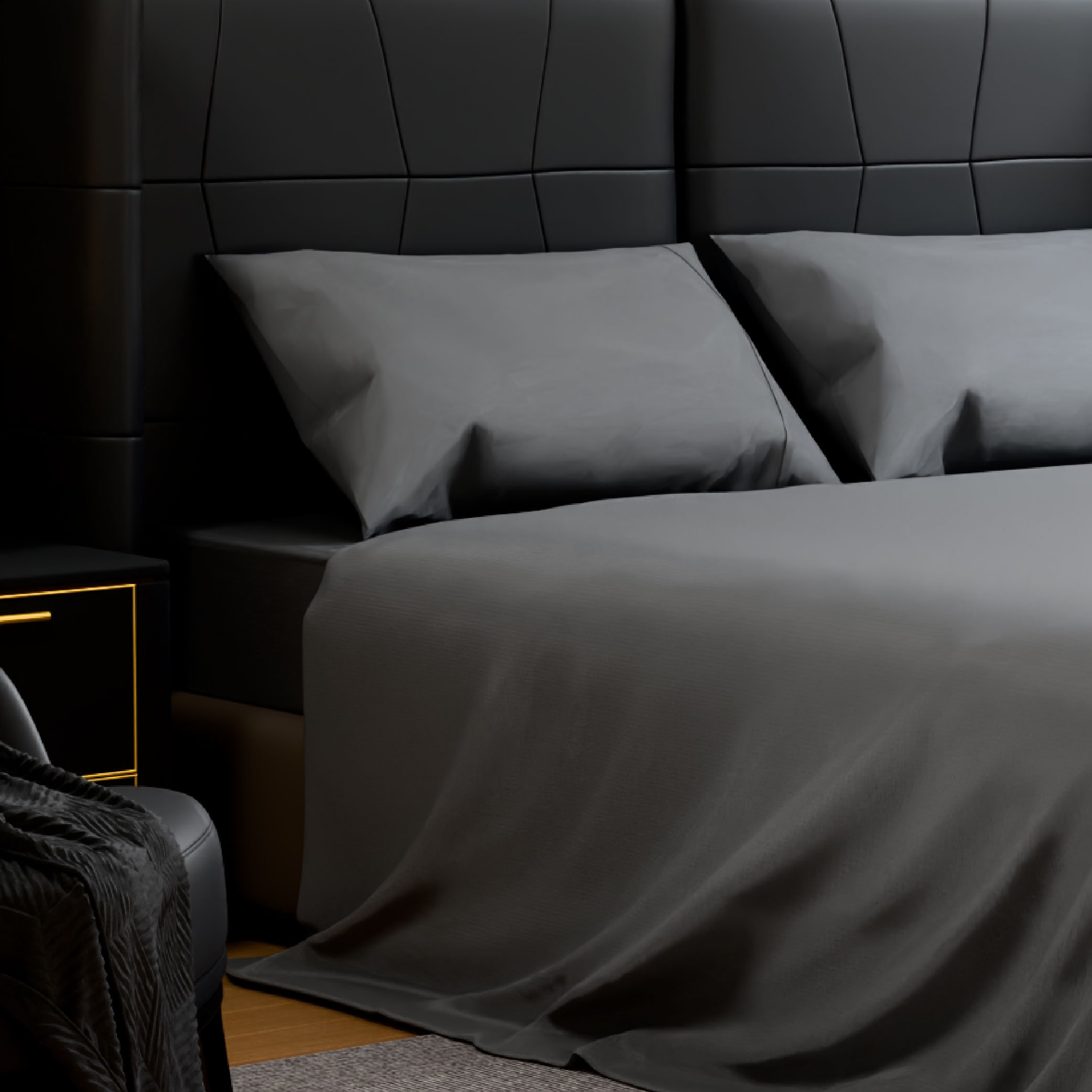 Bedding Queen Bed Sheets Set - 4 Piece Bedding - Brushed Microfiber - Shrinkage And Fade Resistant - Easy Care (Queen, Grey)_voghion.com